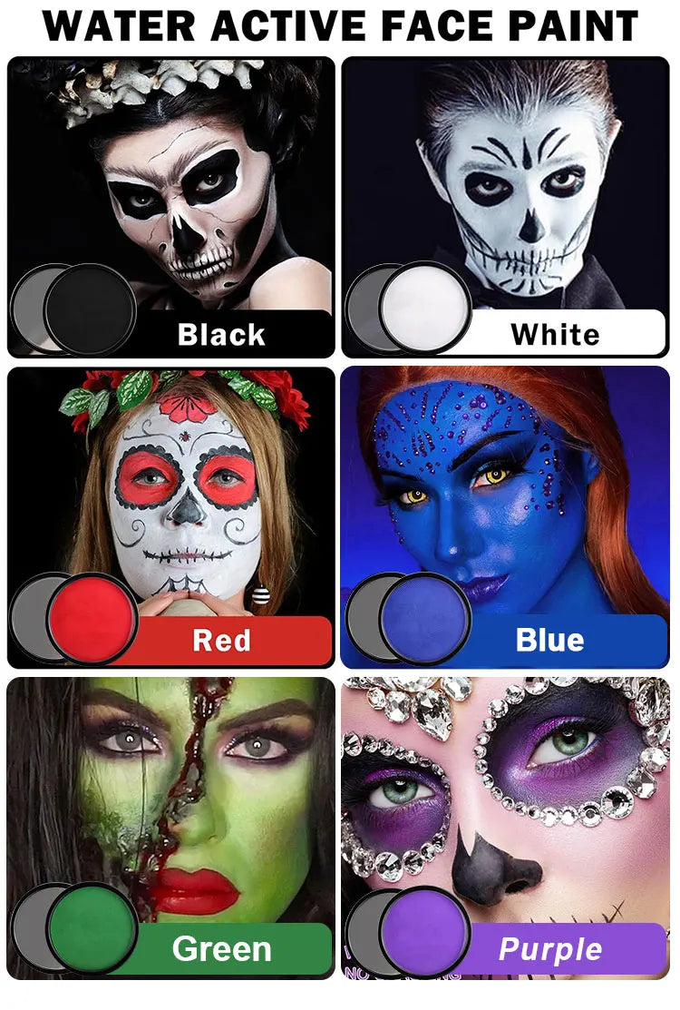 Professional Monochrome Water-Activated Face & Body Paint - 12