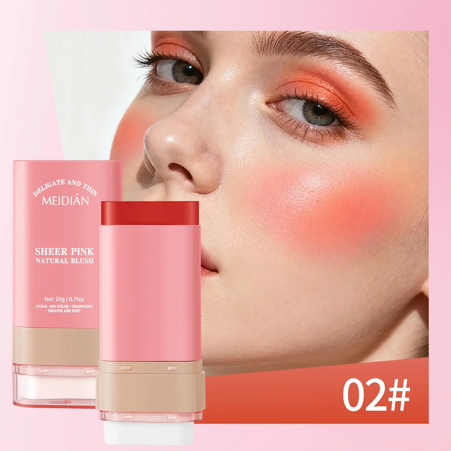 Natural Blendable Cream Blusher Stick - 24