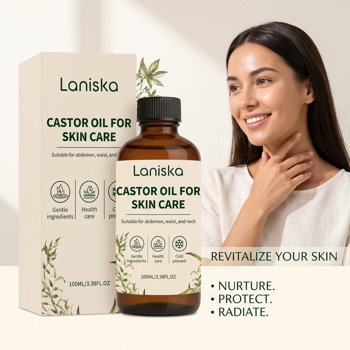 Cold Pressed Castor Oil for Skin Hydration and Body Massage