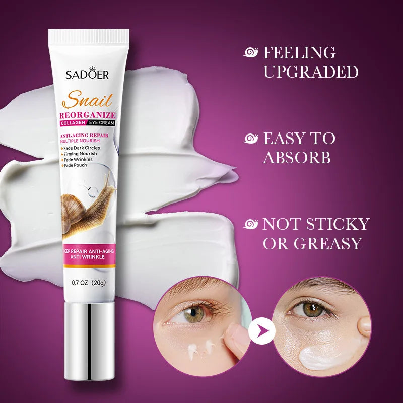 Snail Collagen Anti-Aging Eye Cream for Dark Circles and Puffiness