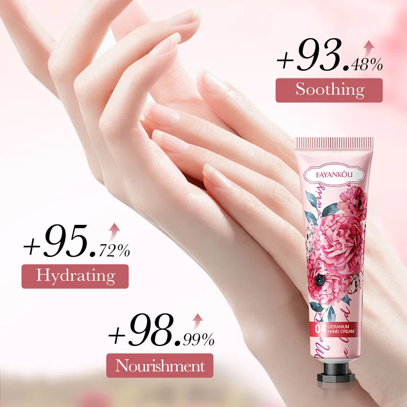 Hydrating Geranium Floral Hand Cream for Dry Skin