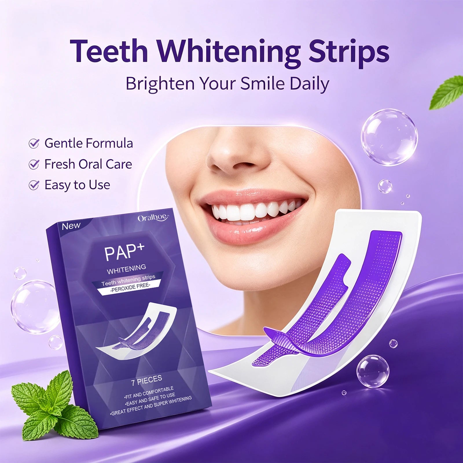 Peroxide-Free Teeth Whitening Strips - 2
