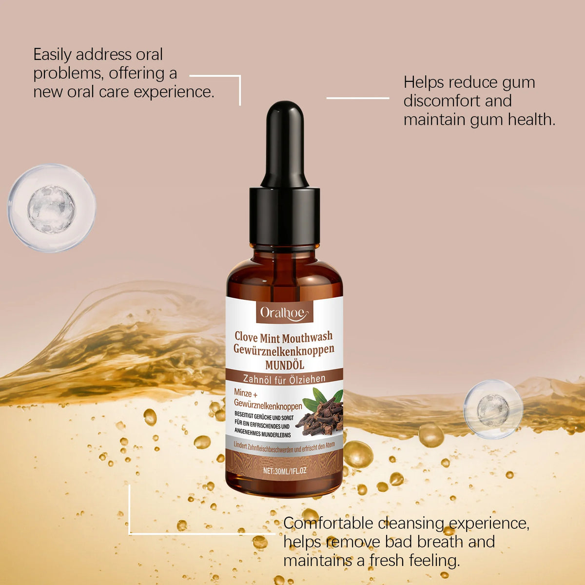 Clove Mint Mouthwash for Fresh Breath and Oral Care