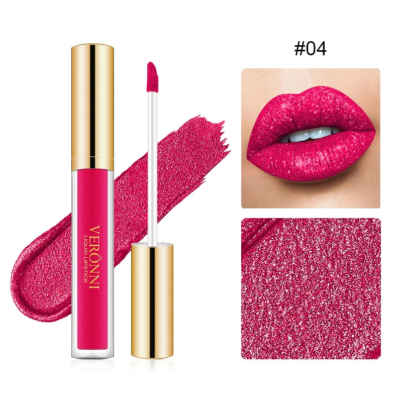Long-Lasting Diamond Shimmer Liquid Lipstick