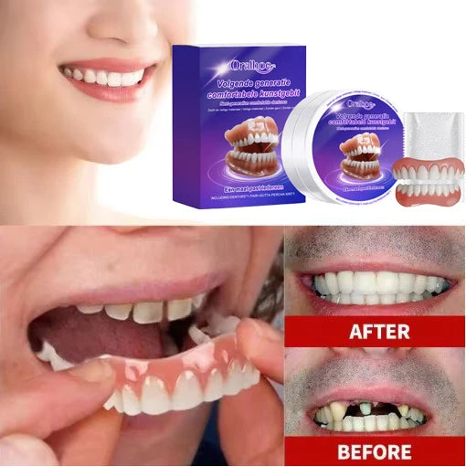 Flexible Cosmetic Denture Set for Natural Smile