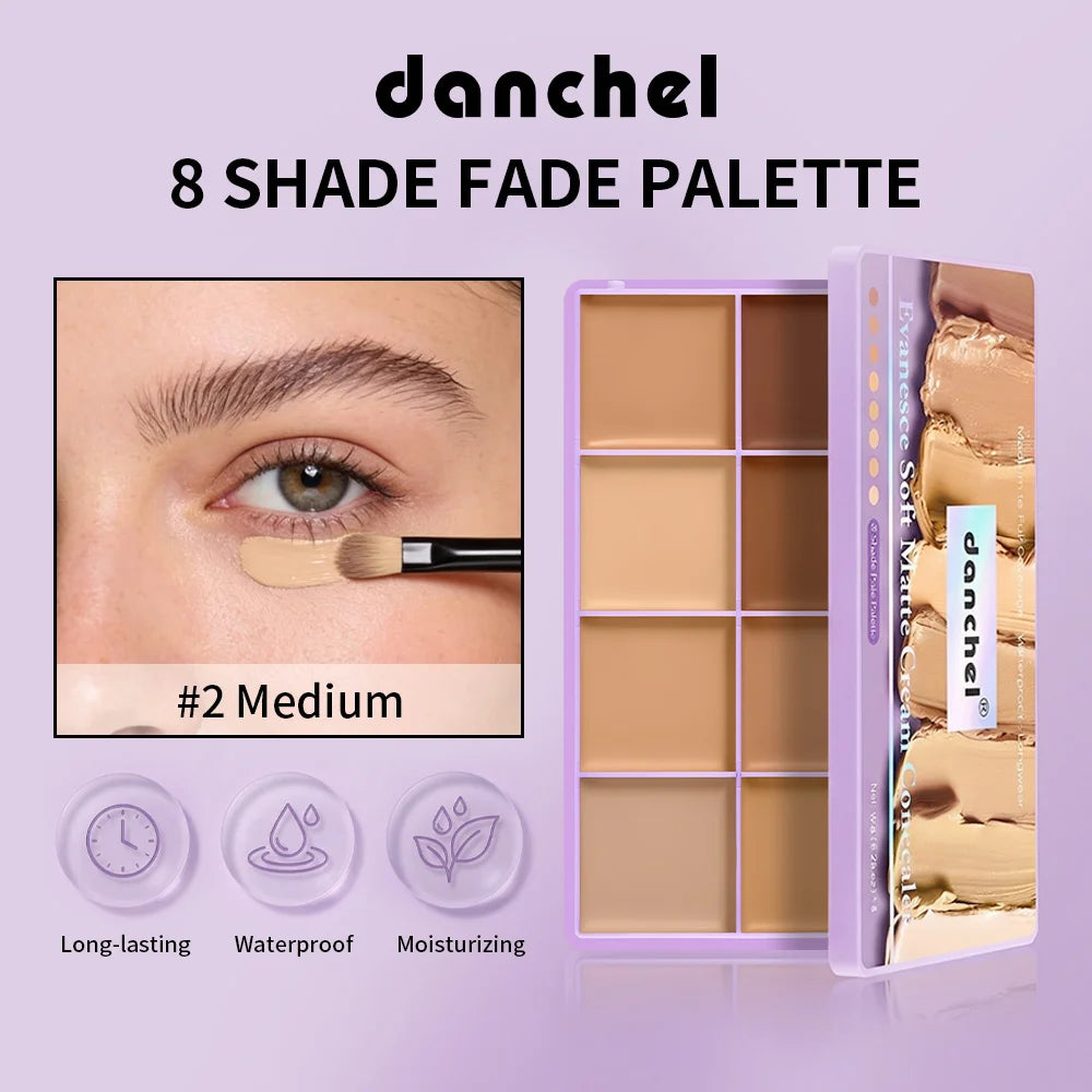8-Color Professional Cream Concealer and Contour Palette - 8