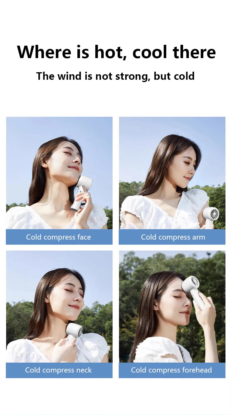 Portable Handheld Ice Cooling Turbo Fan with LED Display