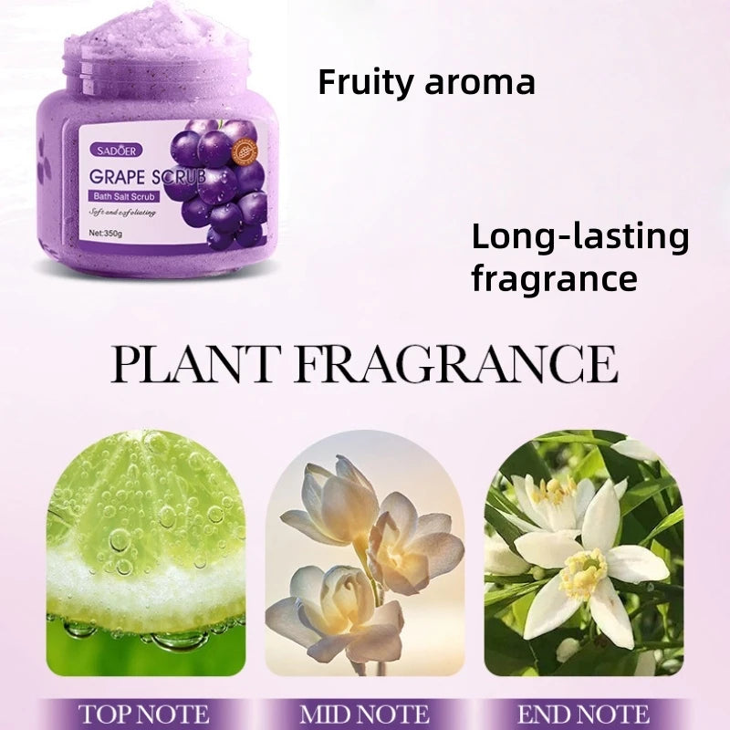 Grape Exfoliating Bath Salt Scrub for Smooth Glowing Skin - 2