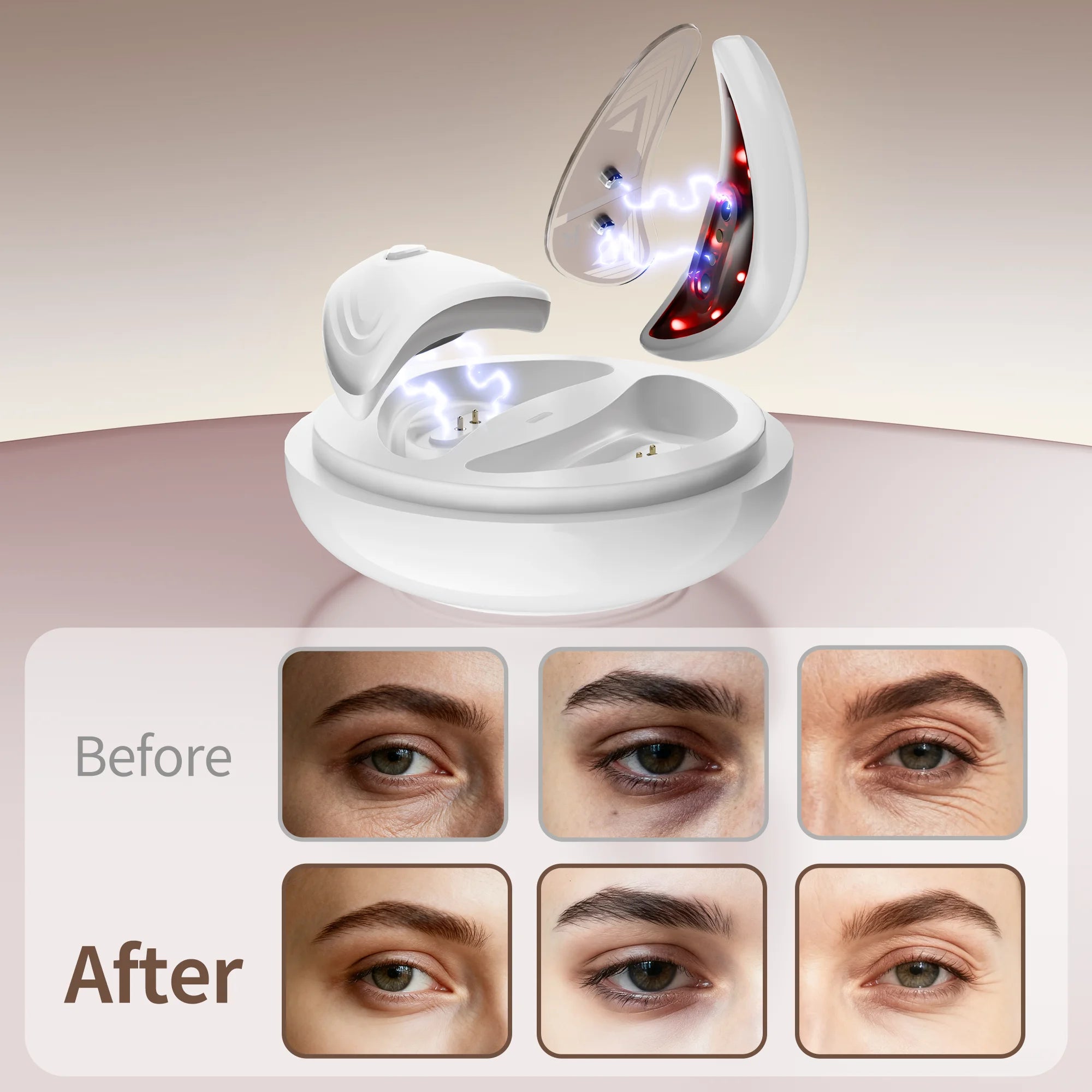 Red Light Microcurrent Under Eye Massager for Dark Circles - 12