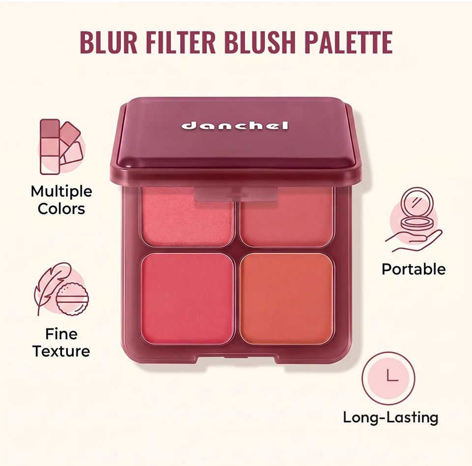 4-Shade Soft Blur Face Blush Palette