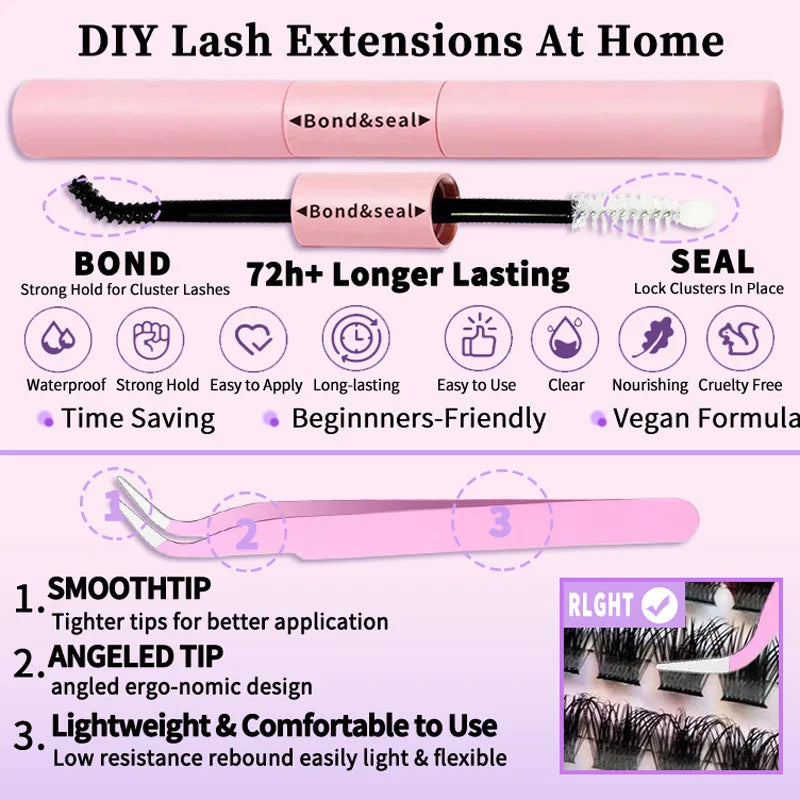2-in-1 Waterproof Lash Bond and Seal for DIY Cluster Lashes