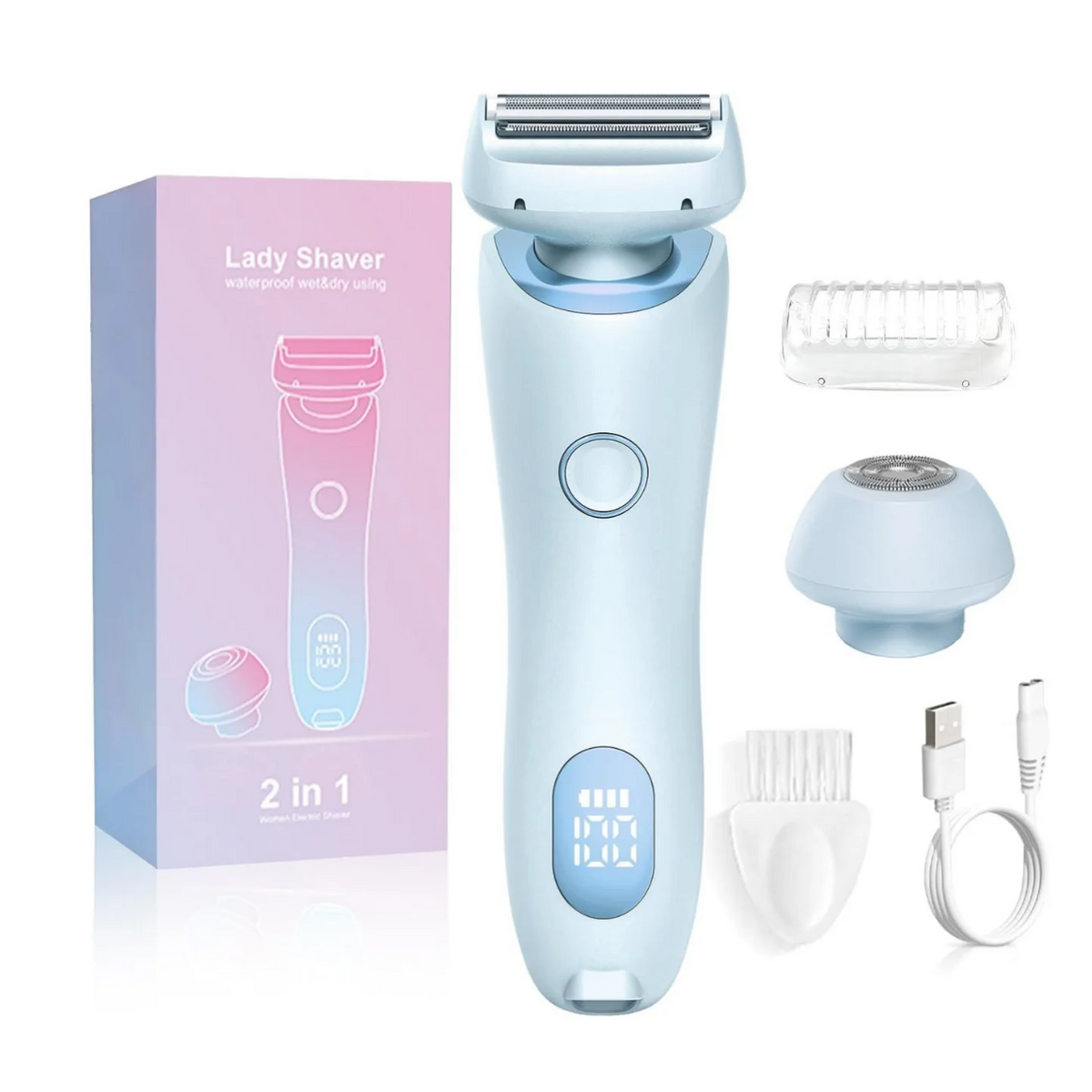 Pain-Free Electric Shaver for Women Body and Facial Hair