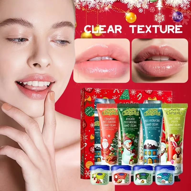 Christmas Moisturizing Hand Cream and Lip Balm Gift Set