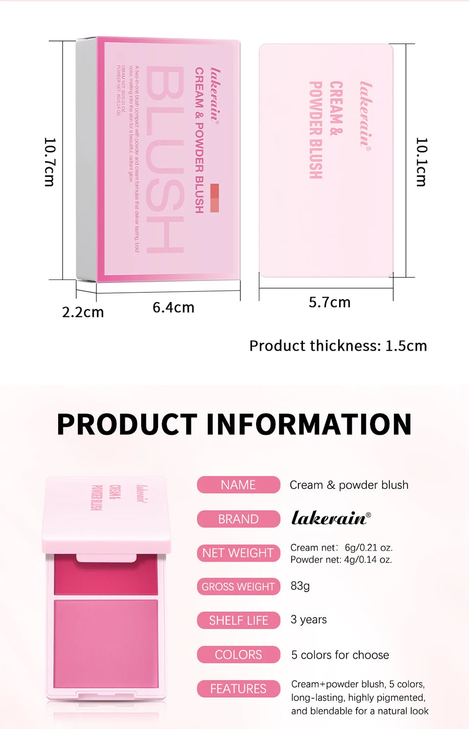 2-in-1 Cream and Powder Face Blush Duo