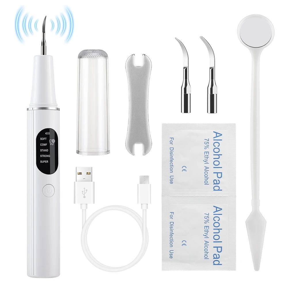 Ultrasonic Electric Teeth Cleaning Plaque Remover Kit