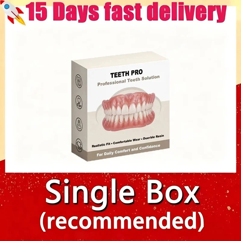 Comfortable Realistic Silicone Smile Dentures for Adults