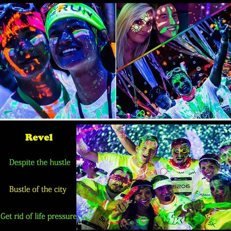 8-Color UV Glow Neon Face and Body Paint Palette