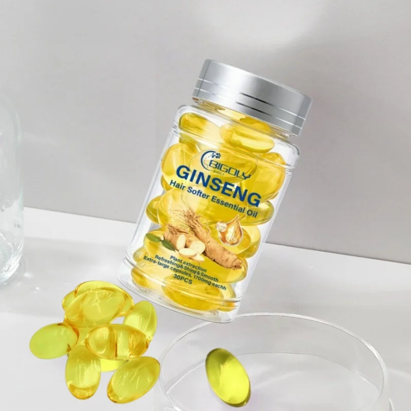 Ginseng Hair Repair Oil Capsules for Shiny Frizz-Free Hair - 10