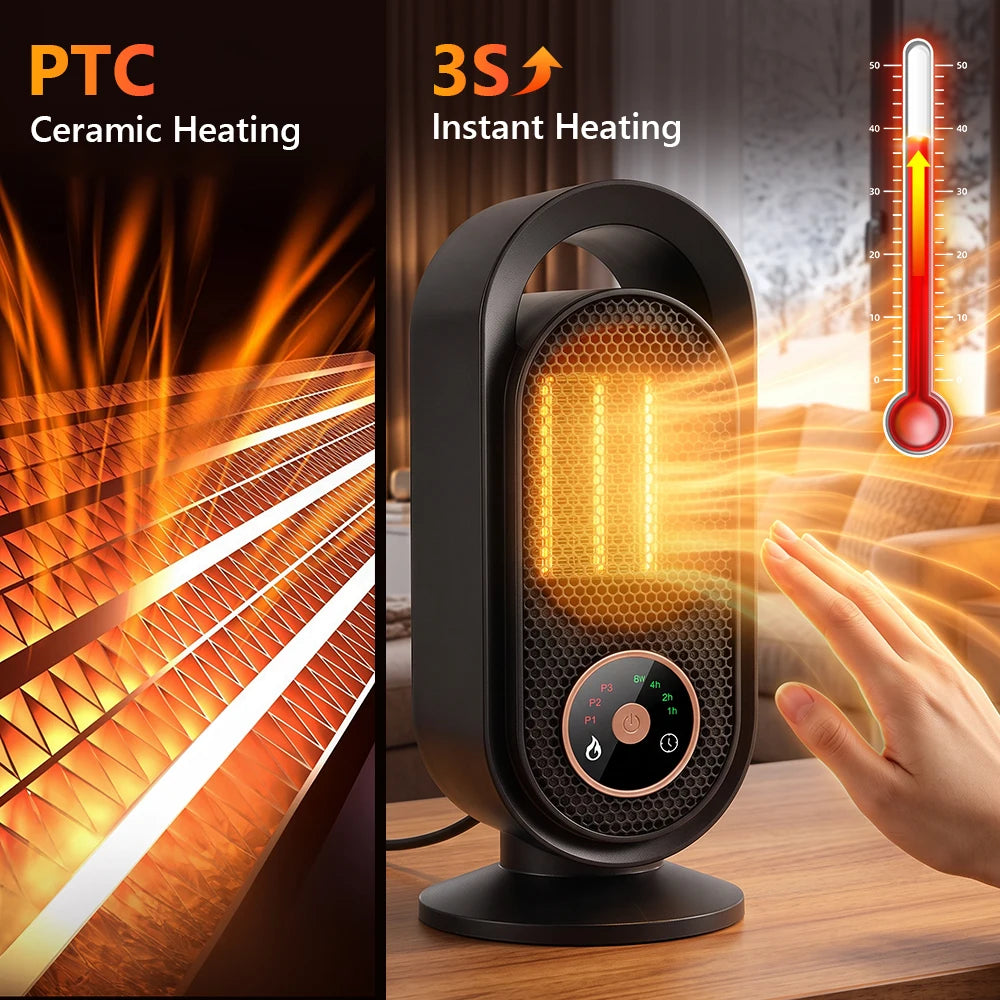 Portable Ceramic Space Heater for Desk and Bedroom