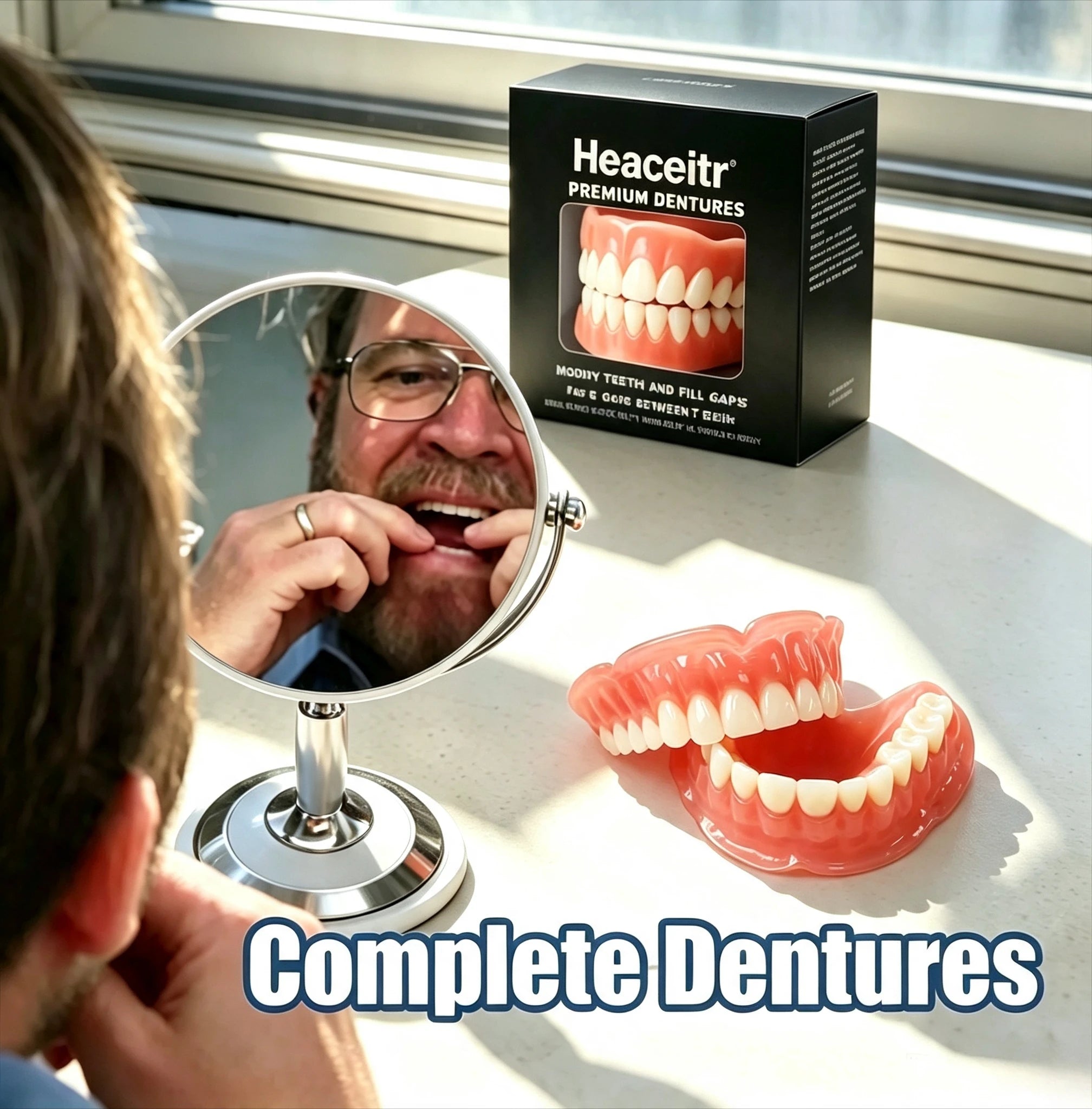 Custom Fit Silicone Cosmetic Dentures - 3
