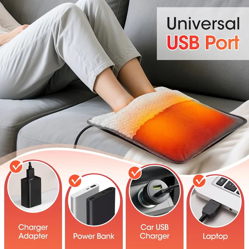 USB Heated Foot Warmer Mat - 3