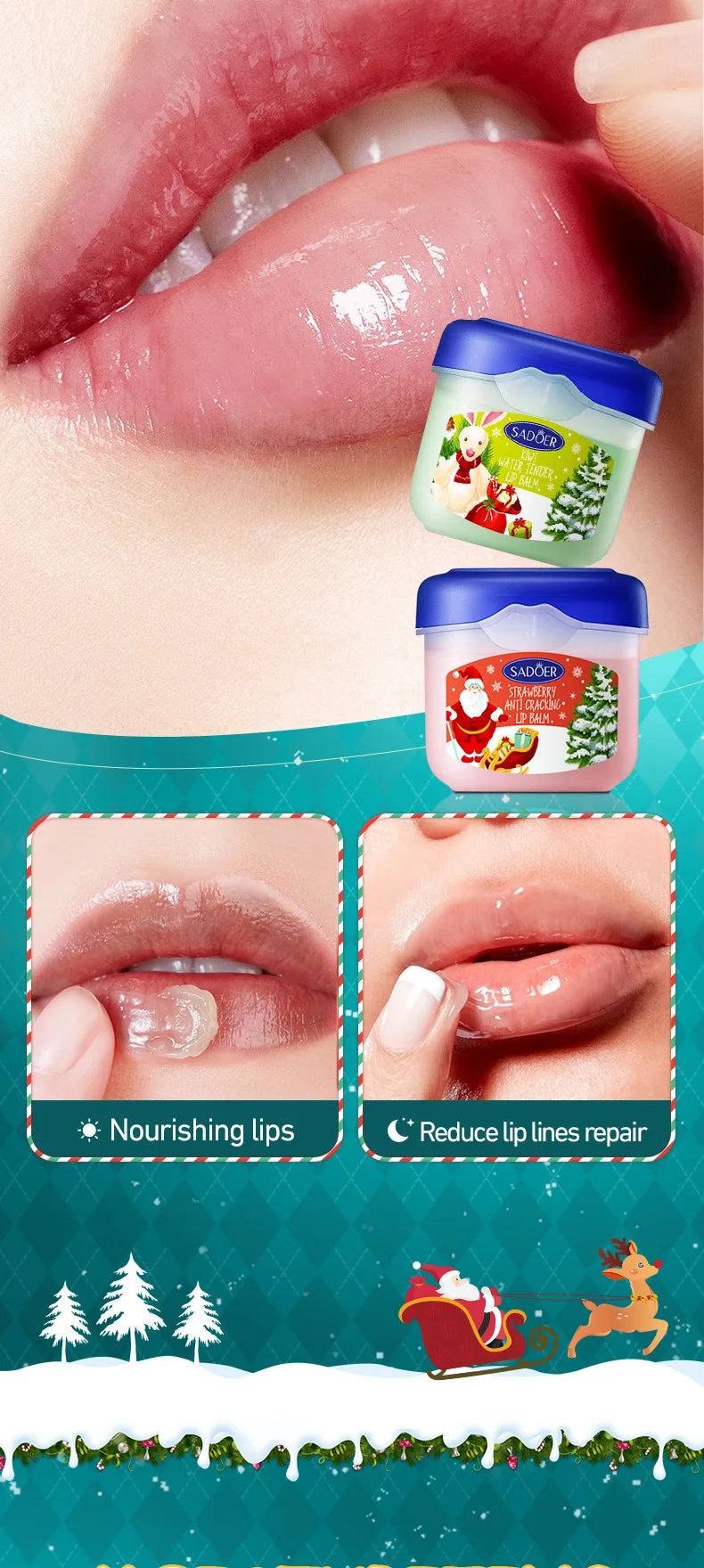 Christmas Moisturizing Hand Cream and Lip Balm Gift Set - 17