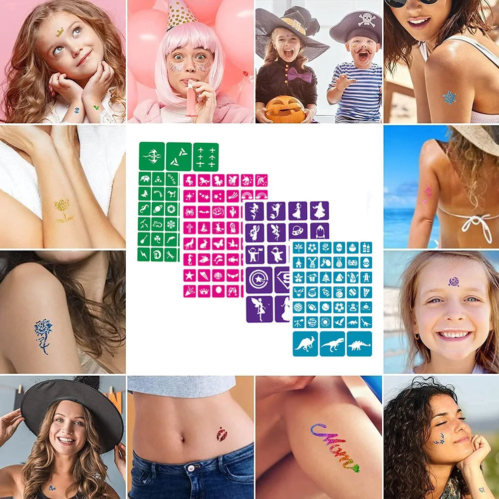 Temporary Glitter Tattoo Art Kit for Kids and Parties - 4