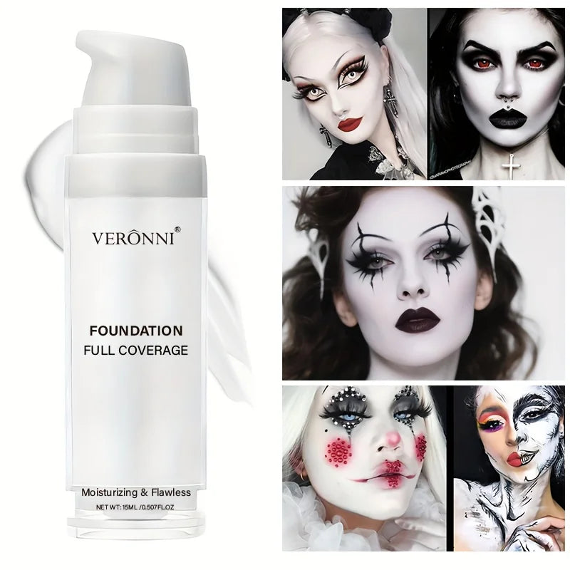 Full Coverage Matte White Liquid Foundation for Cosplay and SFX
