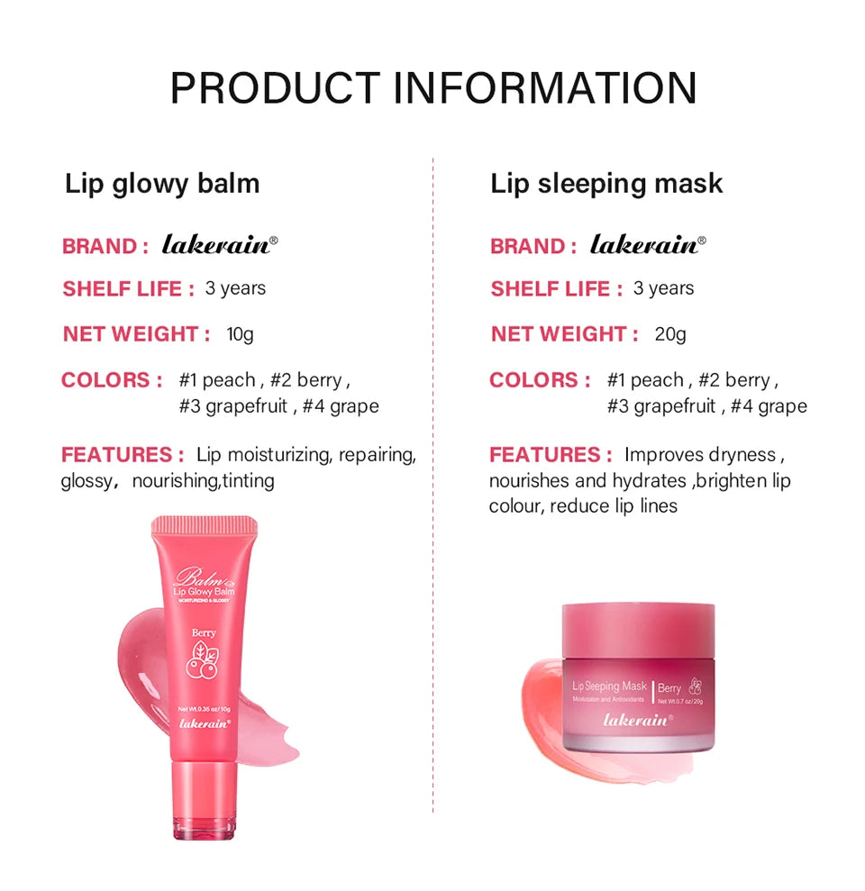 Moisturizing Lip Balm and Overnight Recovery Mask Set - 14