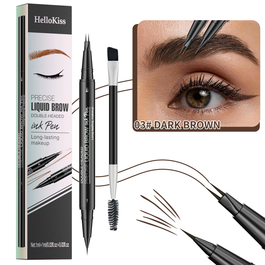 Double-Ended Waterproof Liquid Eyebrow Pen