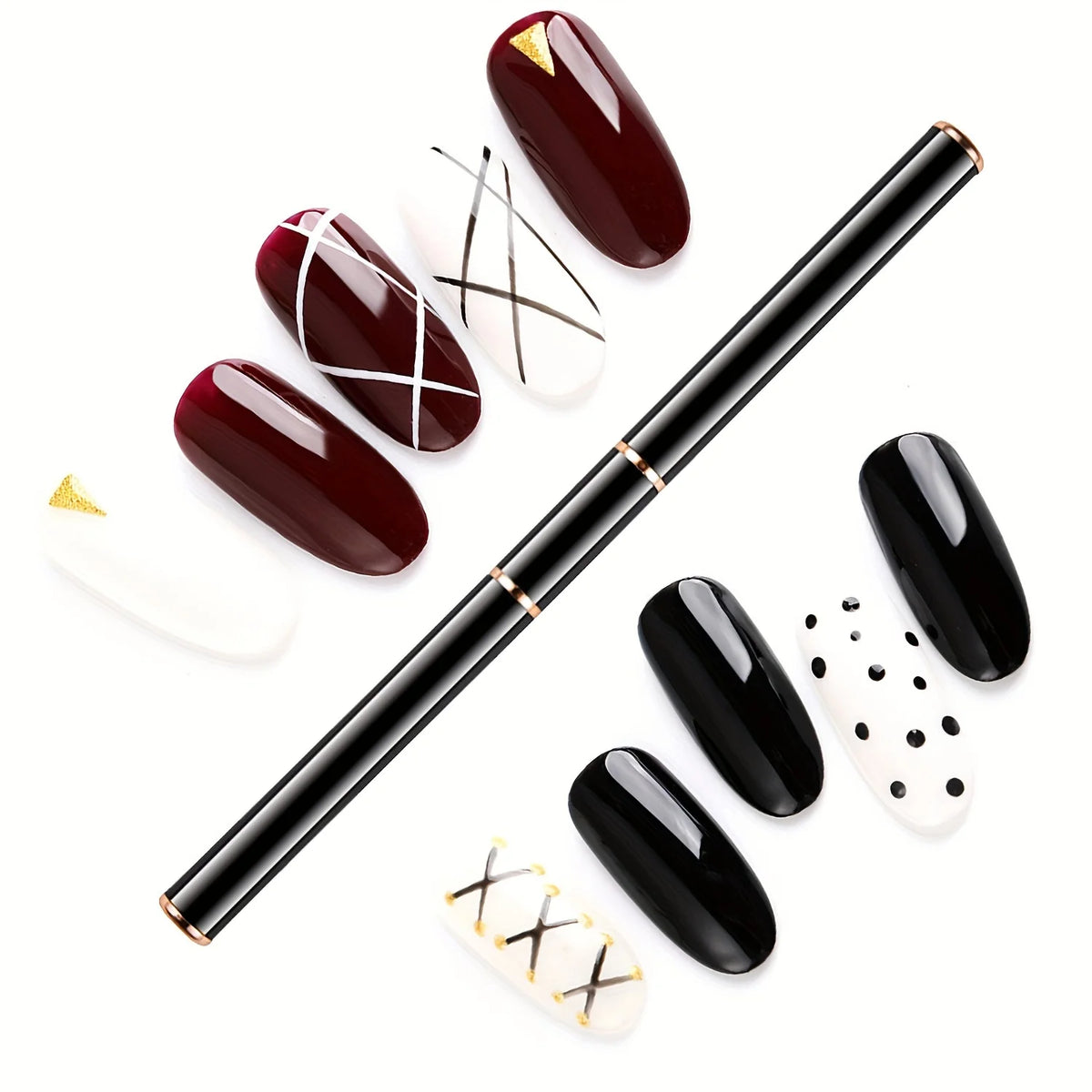 Dual-End Nail Art Liner Brush Set for Precise DIY Manicures