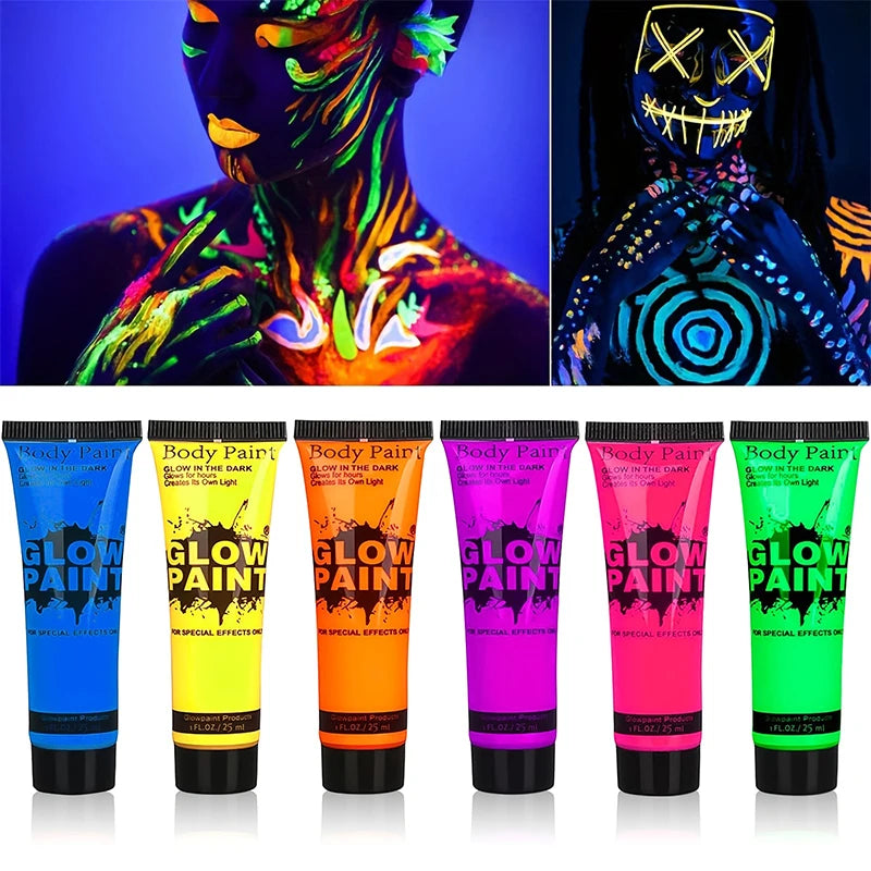 Neon UV Glow Face and Body Paint for Parties and Festivals
