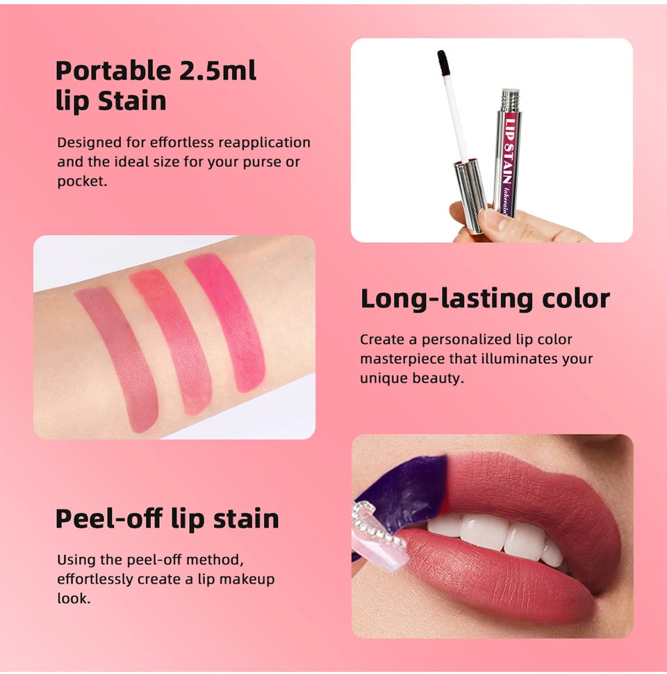 Waterproof Peel-Off Lip Stain Set