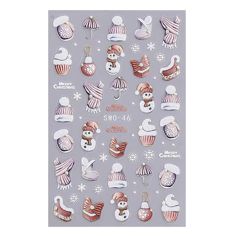 Festive Christmas Holiday Nail Art Decals - 47