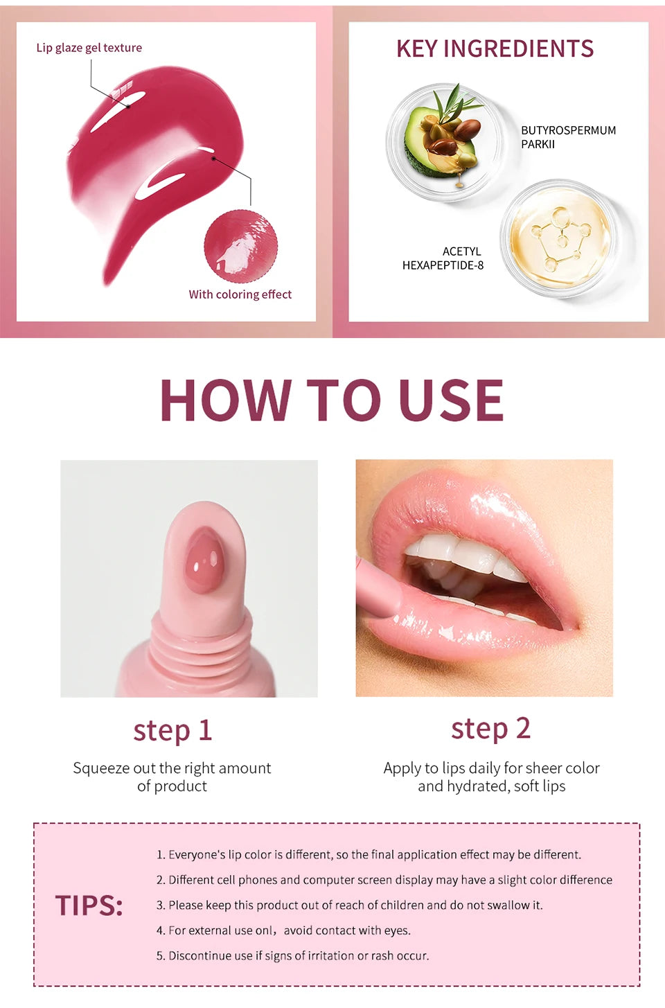 Peptide Moisturizing Lip Tint Gloss - 14