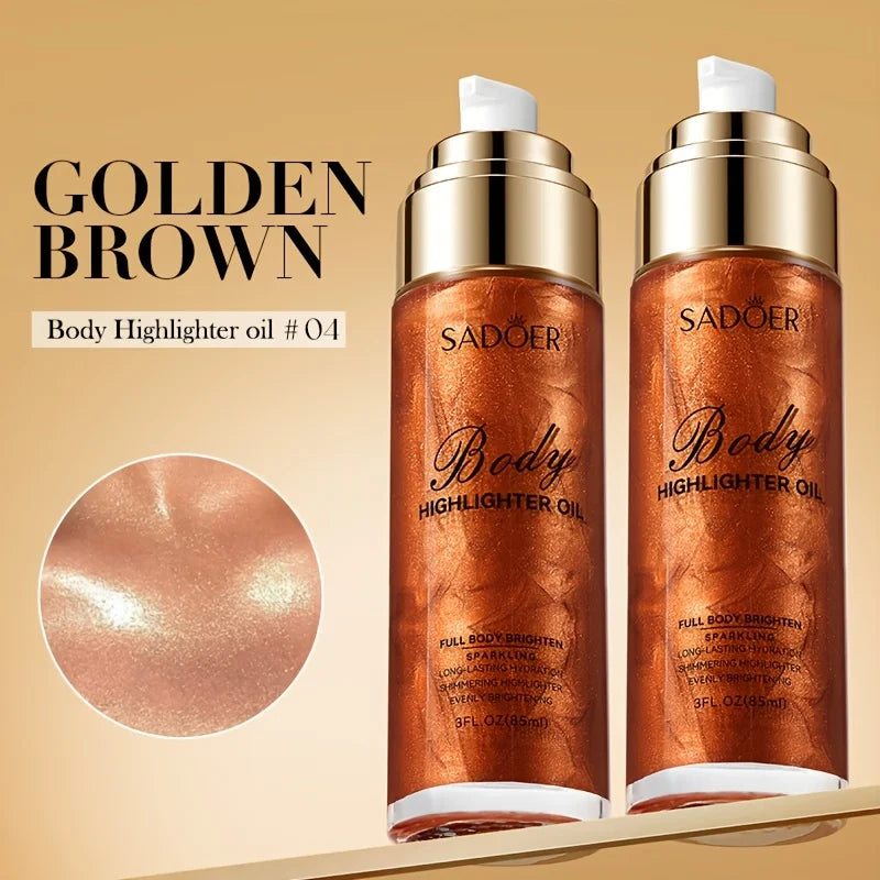 Shimmering Golden Body Glow Oil for Radiant Skin