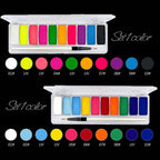 10-Color Neon UV Glow Face and Body Paint Palette