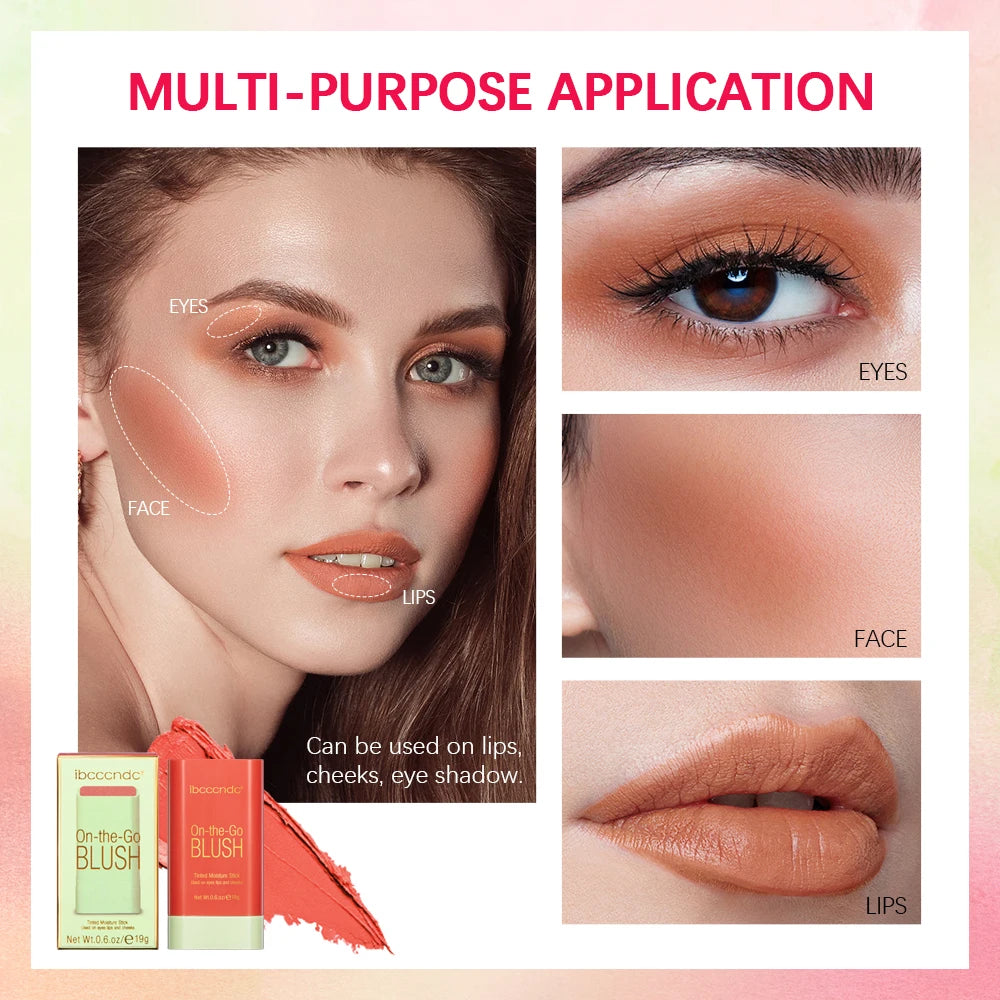 Cream Blush and Lip Tint Stick for Natural Glow