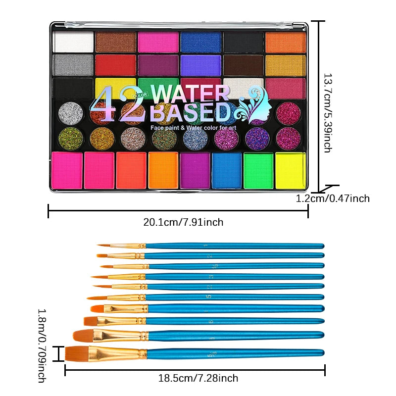42-Color Professional Face and Body Paint Palette - 15