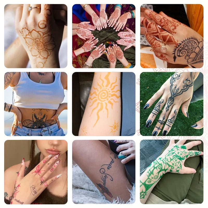 DIY Temporary Tattoo Ink Set with Stencils - 14