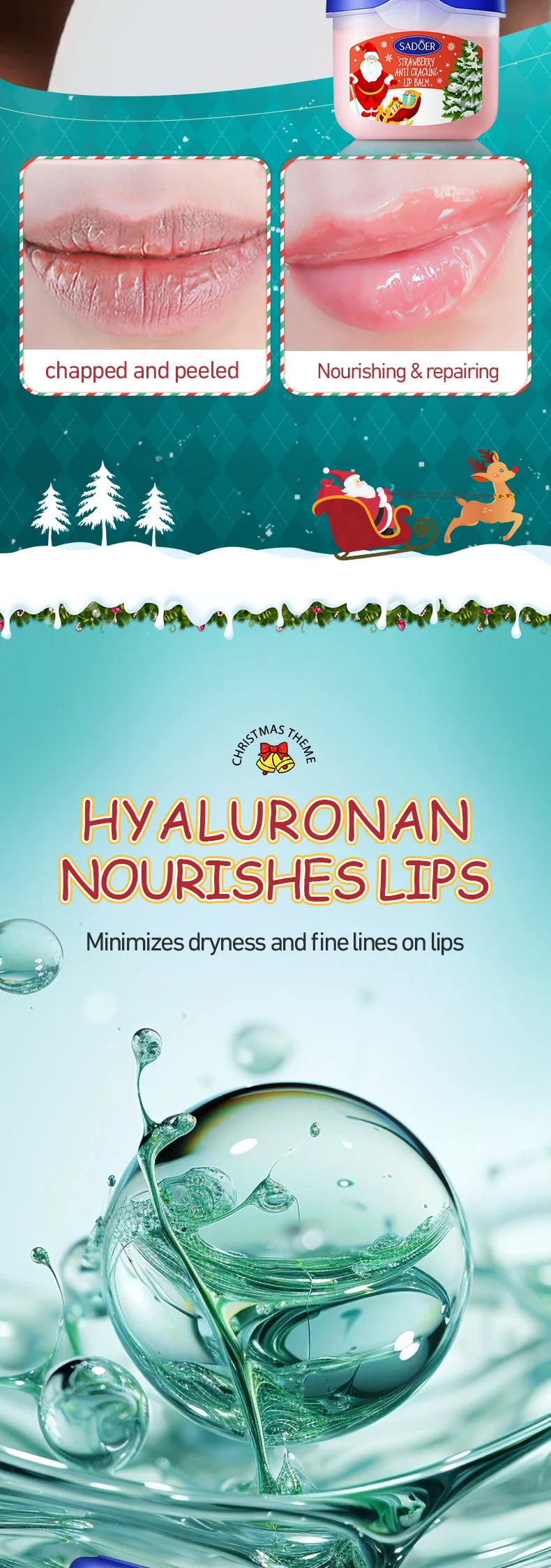 Hydrating Moisturizing Lip Balm Set for Dry Cracked Lips