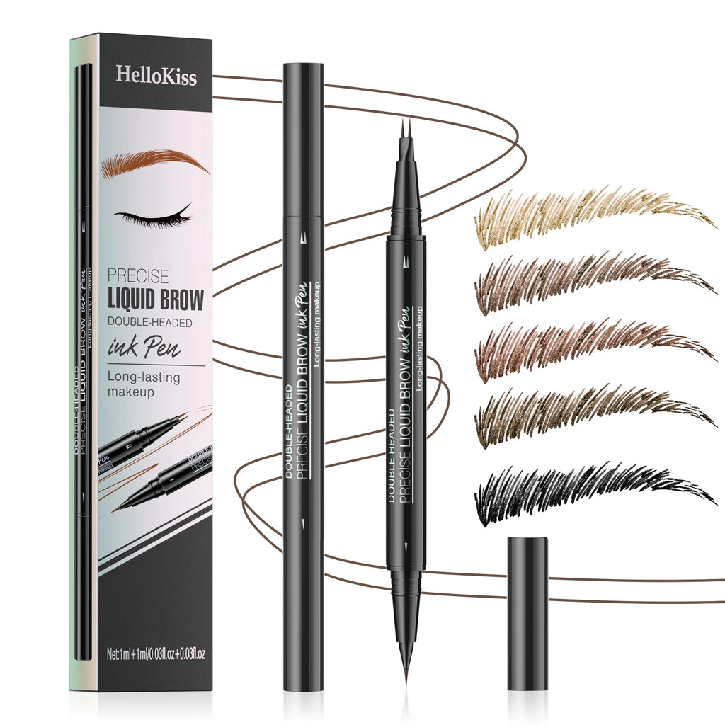 Waterproof Double-Ended Eyebrow Pen for Natural Brows