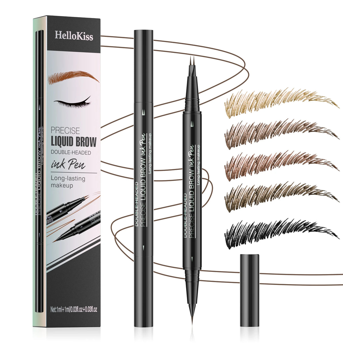 Double-Ended Waterproof Liquid Eyebrow Pen