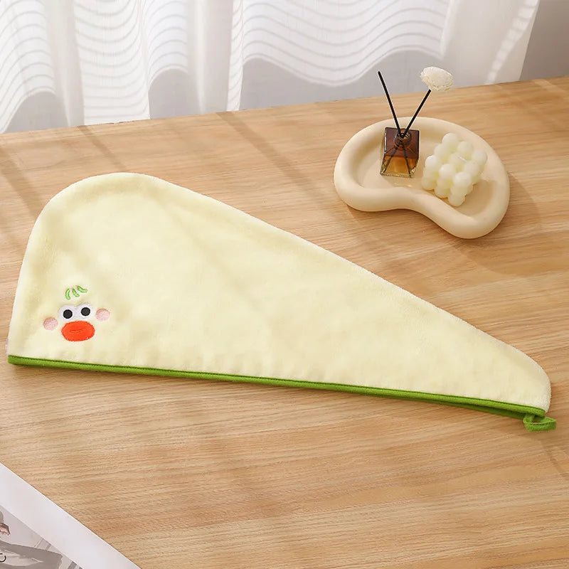 Cute Cartoon Quick-Dry Hair Towel Wrap for Women