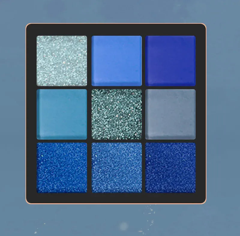 9-Color Blue Eyeshadow Palette for Festivals and Parties - 10