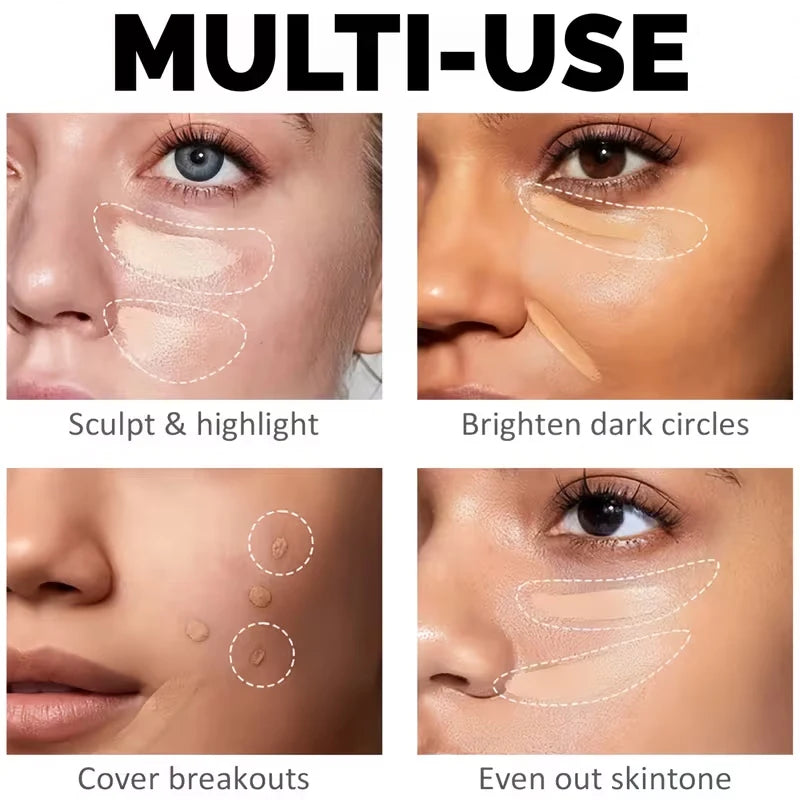 3-Color Cream Concealer Palette for Flawless Coverage