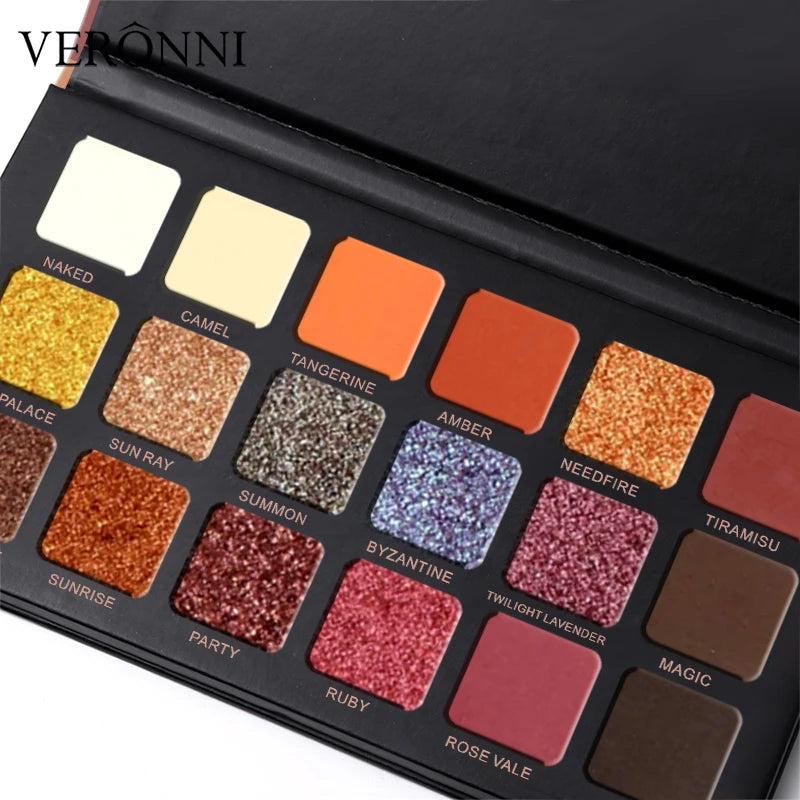 18-Color Waterproof Long-Lasting Eyeshadow Palette - 22