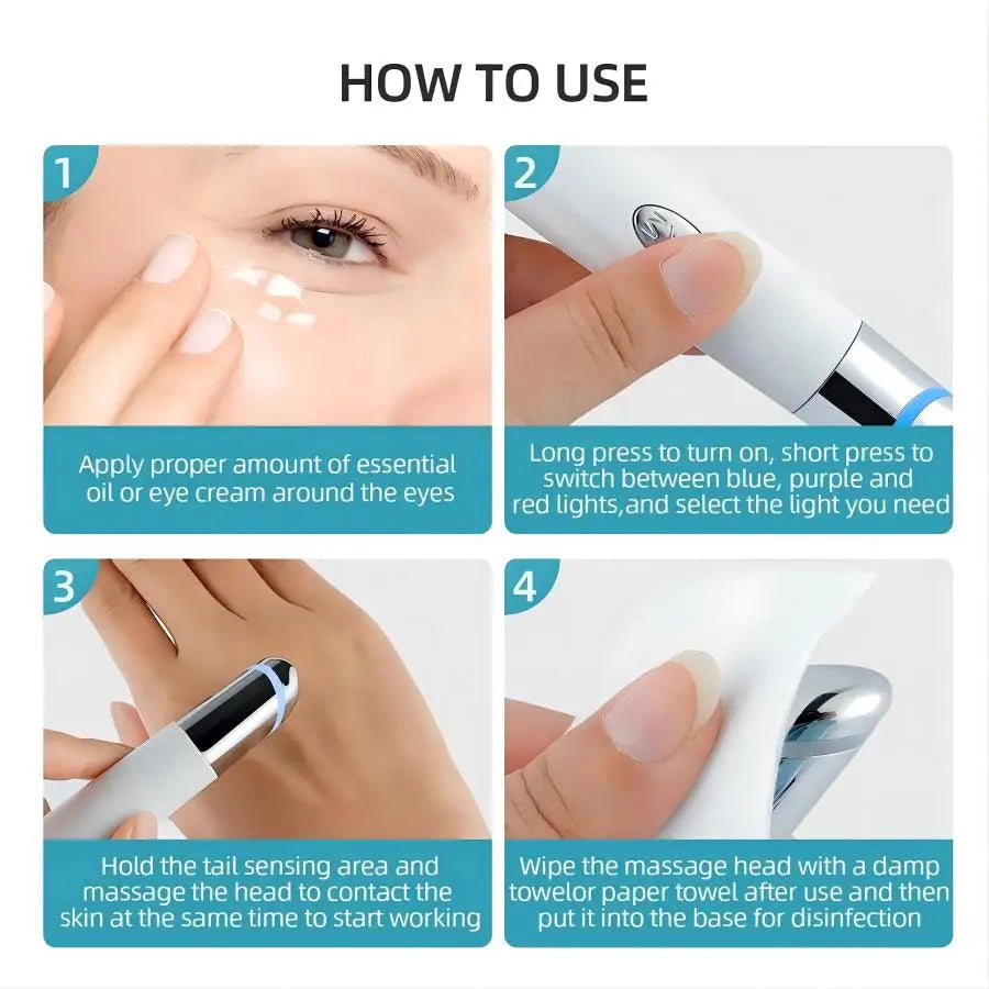 3-in-1 LED Photon Eye Massager for Dark Circles and Puffiness - 6