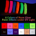 12-Color UV Luminous Face and Body Paint Palette