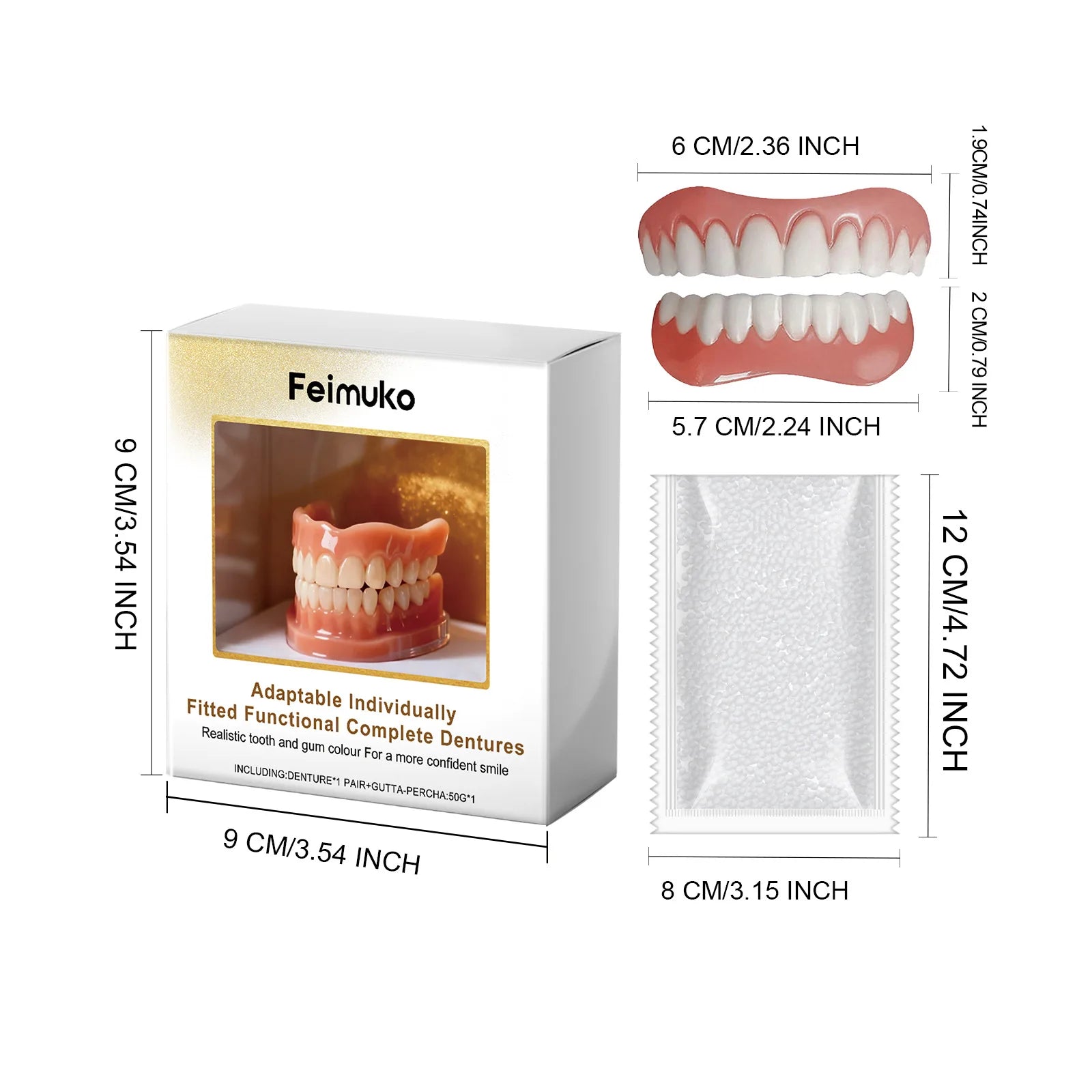 Comfortable Custom-Fit Realistic Denture Set - 17